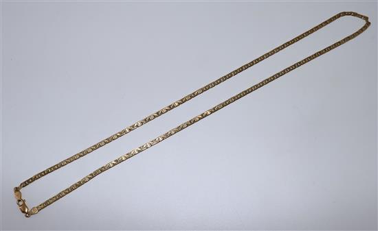9ct gold T-link neck chain(-)